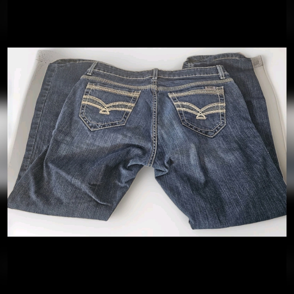 Cruel Girl Abby Denim Womens Embroidered Blue Jeans Size 32/13S 29 Inch Inseam - Picture 2 of 10